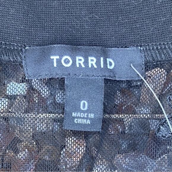 Torrid Black Embroidered Floral Mesh Semi Sheer Bomber Jacket Large (0) New NWT - Picture 7 of 9